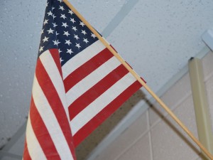 A United States Flag is a simple representation of our country and it is hung in all classrooms at our school to remind us as our freedom and the people who are in the service. Photo by: Hayley Snyder