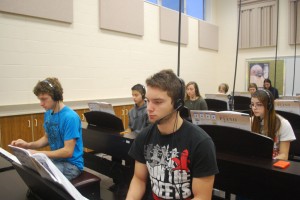 Senior Wesley Seidelmann broadens his musical horizons by learning new instruments. Photo by: Sophia Smith