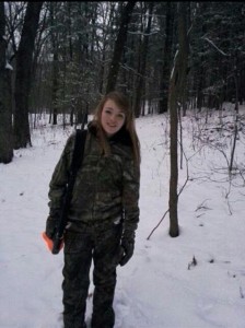 Freshman Natasha Craft most memorable hunting experience is "when my dad was sitting against a huge tree and it started to crack and it almost fell on him."  Photo provided by; Natasha Craft