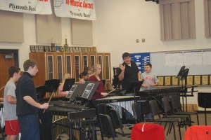 Winter Percussion Ensemble kicked off their season last night during their practice. Photo by: Jon Sommers