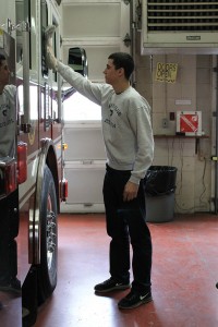 Junior Max Holloway was part of the group of PHS students who volunteered at the Plymouth Fire Department on MLKJ Day for Key Club. Photo provided by: Jordan Kelly