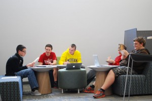 A group of students read for English. Photo by: Emory Smith.