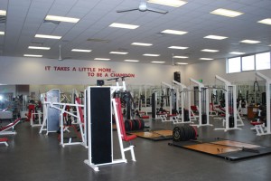 Many students work out in the weight room in their off-seasons. Photo by: Krysta Cantero