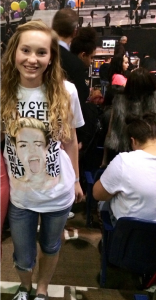 Sophomore Natalie Wright shows her love for Miley Cyrus by wearing merchandise from the Bangerz concert.