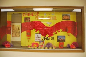 In one of PHS' hallways, a display case showcases a little bit of Chinese culture. "[I like] visiting new places," Victoria Leazenby said, "you get a taste of what other cultures are like and how things are different." Photo by: Alicia Sanchez