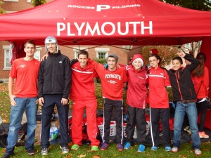 Plymouth Boy's Cross Country team  relaxes after running at Regionals. Senior Kennedy Schnieders earned twelfth place and will advance to Semi-State. Contributed by Zaccheus Hutchings. 