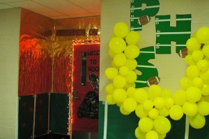 Students at PHS decorate their homeroom doors in celebration for homecoming week. Photo By: Taylor Drake