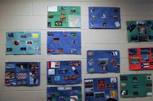 Hung in Mrs. Ippel's room, non English speaking students created a universal wall of different countries. Photo by: Noemi Almendarez 