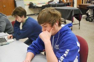 Working diligently on their assignments, Zak Early and Rem Miller do the best they can to live up to their expectations. Photo By: Sundra Kunze