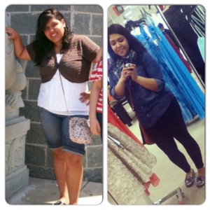 Side by side, Maria's transformation on her weight lost over the past 2 years. Photo contributed by: Maria Ortiz