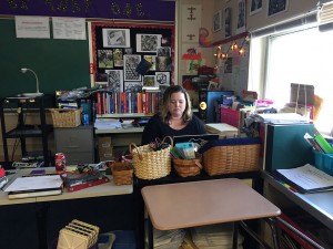 Mrs. Griffiths works on lesson plans for her math classes. Photo by: Abbigail Rose