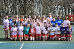 The PHS tennis team. Leticia is 5th from the left in the front row. Photo Contributed by: Leticia Torres