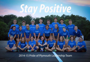 The "Stay Positive" shirts is a new tradition started in 2013. The Leadership Team gets shirts to remember to stay positive during rehearsals. Photo by Bryan Ames.