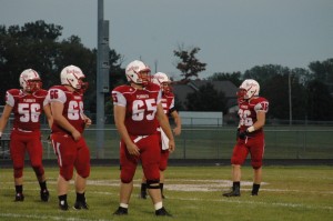 Senior Devin Straka (65) waits for direction on what to do next. Photo contributed by: Chelsea Baca.