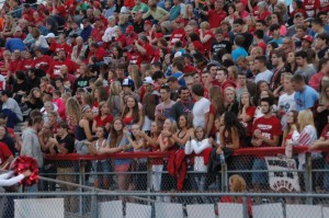 The student section cheers on and supports the Plymouth Rockies. Photo contributed by: Chelsea Baca.