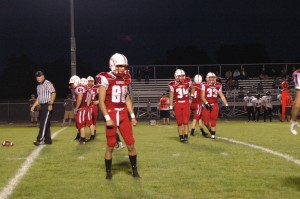 Senior AJ Styers (88) waits for direction. Photo contributed by: Chelsea Baca.